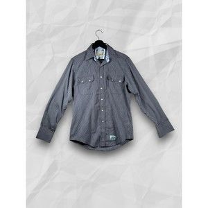 Vintage Roper Western Shirt Long Sleeve Pearl Snap Unique Pockets Men's Size S
